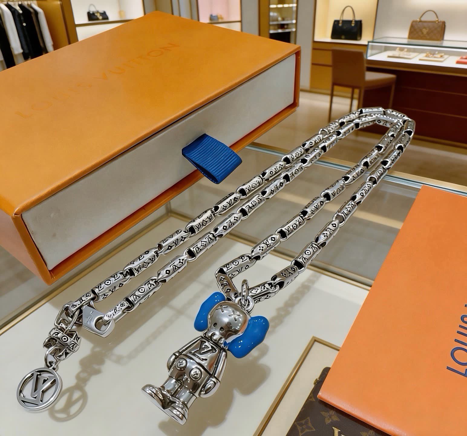 Louis Vuitton Silver Charm Necklace